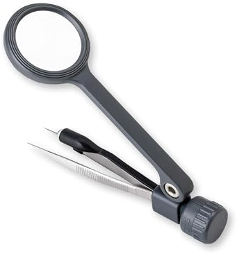 Carson Lighted MagniGrip 4,5x, LED-upplyst förstoringsglas med precisionspincett - perfekt för hobbyer, hantverk, reparationer och vardagliga uppgifter (MG-88)