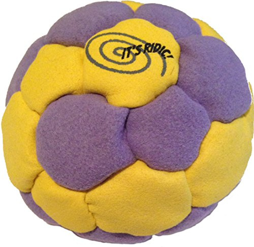 IT'S RIDIC! Spirale à granulés Rempli 32 Panneau Hacky Sack Footbag Violet, Jaune