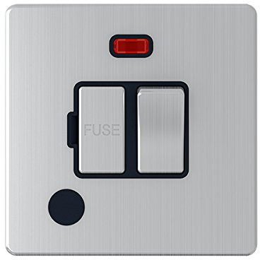 UEP SG39BCB Screwless 13a Switched Fuse Spur with Neon Brushed Chrome