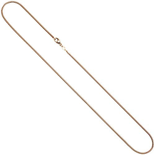 Jobo Damen Bingo-Kette aus 14 Karat 585 Rosegold 1,5 mm 50 cm