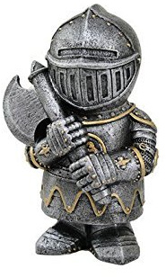 PTC 4.5 Inch Small Armored Medieval Knight with Axe Statue Figurine