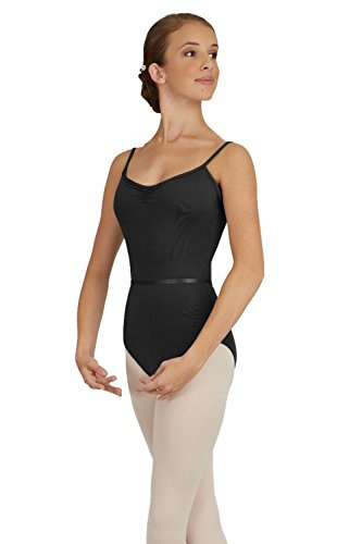 Capezio Body da Donna, Elegante Body da Danza e Ginnastica con Dettagli Eleganti e Spalline per Canotta, Body da Danza da Donna può Essere Indossato per Balletto e Altri Stili di Danza, Nero, L