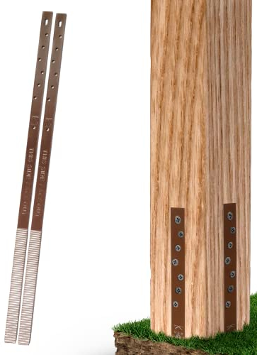 Post Buddy Pack of 2 Easy Fence Post Repair Kit (to Fix 1 Broken Wood Post), Quick and Simple to Install, Effective, Durable Steel Stakes