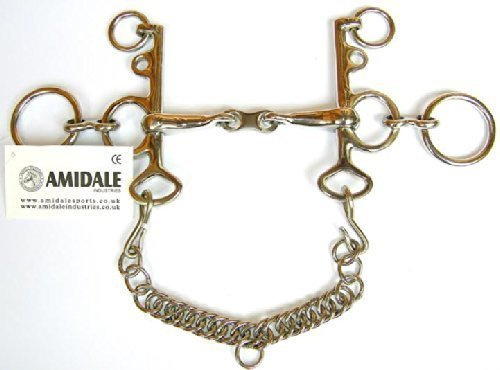 AMIDALE SPORTS RUGBY PELHAM HORSE BIT FRENCH LINK STAINLESS STEEL 5.75 INCHES