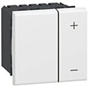Legrand 078404 Mosaic Interrupteur Variateur pour Ballast, 1V à 10V, 2 Modules avec Neutre, Blanc
