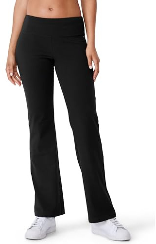 Jockey Women's Activewear Cotton Stretch Slim Bootleg Pant, Black, XL