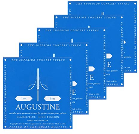 Augustine 5x Blue Saitensatz (Stark) Nylon-Konzert-Klassik-Gitarre-Saiten-Satz