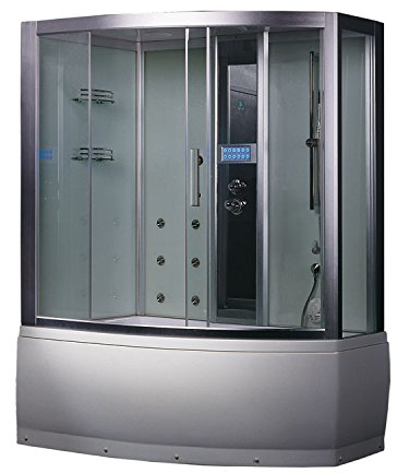 EAGO Dampfdusche DA328HF3 weiß/150x100/links