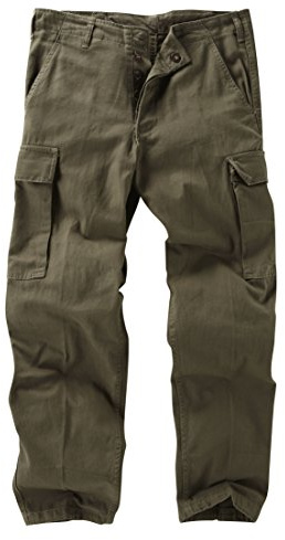 German Moleskin Trousers - Olive/Grey (34)