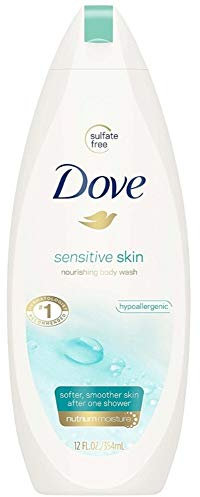 Dove Sensitive Skin Uncented Beauty Body Wash 12 oz (Pack of 3) by Dove