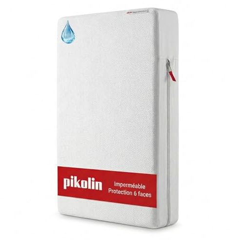 PIKOLIN Coprimaterasso Singolo Impermeabile 80 x 190/200 cm Ipoallergenico, Traspirante e Lavabile - Protettore di Materasso con Cerniera e Chiusura di Sicurezza, Antirestringimento