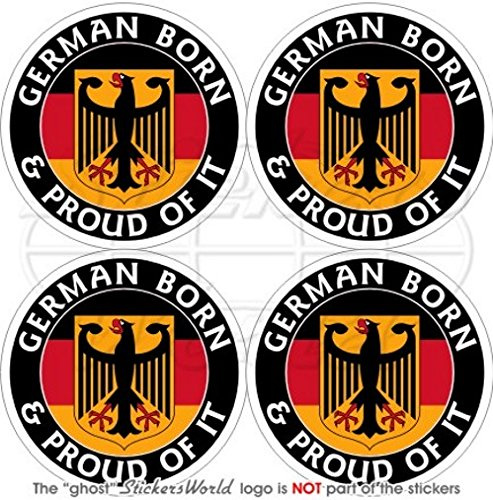 Deutschland Deutsch Born & Stolz Deutschland 50 mm (5,1 cm) Vinyl bumper-helmet Sticker, Aufkleber X4