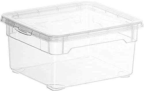 Rotho 1708200096 Clear, Caja de almacenamiento 2l con tapa, Plástico PP sin BPA, transparente, 2l 19.0 x 16.5 x 9.0 cm