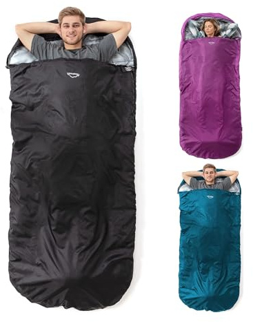 Highlander XL sovsäck – Extra breda sovsäckar för vuxna – rektangulära, lätta och vattentäta – mjukt innerfoder – inomhus- och utomhusbruk – perfekt för camping