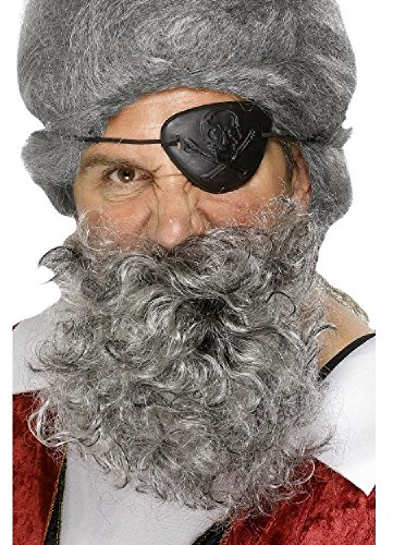 Deluxe Pirate Beard, Light Grey, Nylon