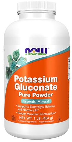 Now Foods Potassium glukonat kalium-glukonat pulver mineraler 454 g