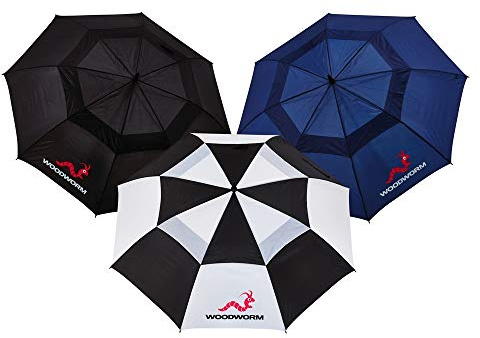 WOODWORM 3 Pack of 60 Inch Golf Umbrellas Premium Vented Double Canopy each Umbrella with Automatic Open