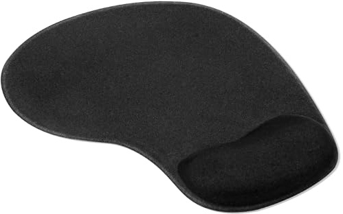 TRIXES Tappetino per Mouse Nero con Comodo Supporto per Il Polso, Base Antiscivolo - Tappetino Mouse Poggiapolsi - Mouse Pad Poggiapolsi