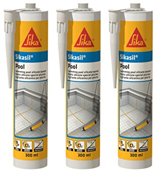 3er Set SIKA Sikasil Pool Silikon Versiegelung - Transparent - 300ml