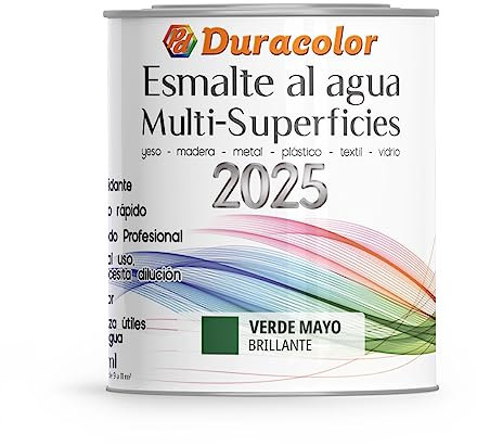Esmalte al Agua Multi Superficie - Color Verde Mayo - 250ml - Acabado Brillante - Sin Olor - Resistente a Golpes, Roces y Manchas - Antioxidante - Rápido Secado - Duracolor