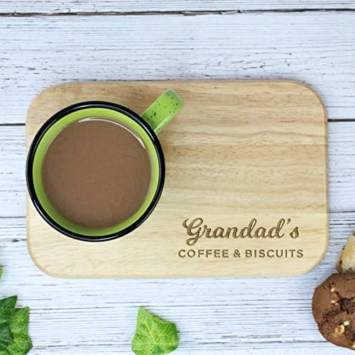 Grandad's Coffee & Biscuits Board, Wooden Treat Board, Snack Tray, Father's Day, Birthday Gifts for Grandad