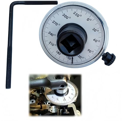 Misuratore di angolo rotativo per auto, 360 gradi, dinamometro angolare, chiave di torsione con braccio regolabile, angolo di rotazione, strumento di coppia angolare