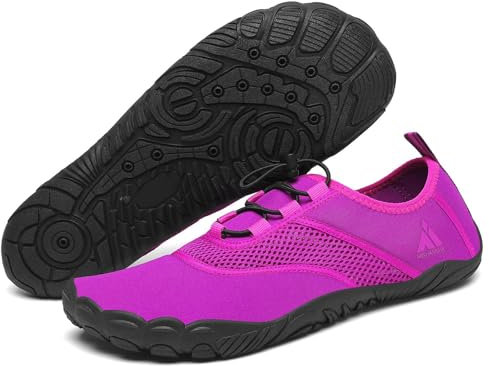 Mishansha Damen Badeschuhe Frauen Sommer Schwimmschuhe Schnell Trocknend Atmungsaktiv Aquaschuhe Unisex rutschfest Outdoor Strandschuhe für Wassersport, Lila 39 EU