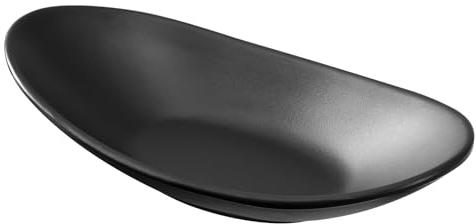 MumdoYAL Schwarze Schmucktablett Schlüsselschale ，21x11cm，Kosmetiktablett Oval Schale Tablett für Flur schlüssel Schale im Eingangsbereich，schmuckschale，dekoschalen