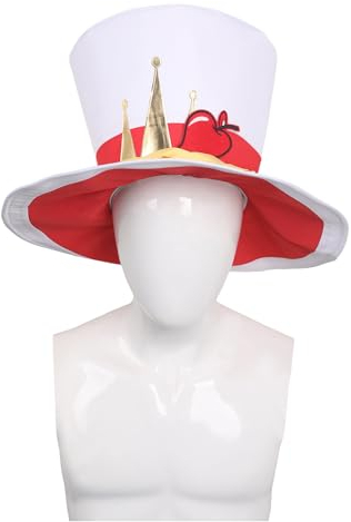 MOYGOR Lucifer Morningstar Kostüm Hut Hazbin Hotel Lucifer Cosplay Kostüm Vempire Halloween Karneval Dress Up für Unisex Erwachsene