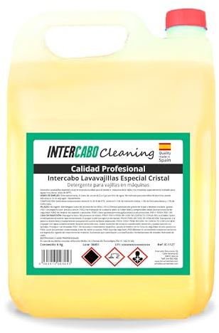 Detergente lavavajillas especial cristal garrafa 6 kg • Limpieza potente y sin residuos • Ideal para copas y vajilla delicada • Brillo impecable sin velos ni manchas de cal - Intercabo