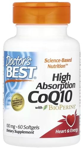 Doctor's Best - Coenzima Q10 de Alta Absorción con BioPerine | 100 mg - 60 cápsulas blandas
