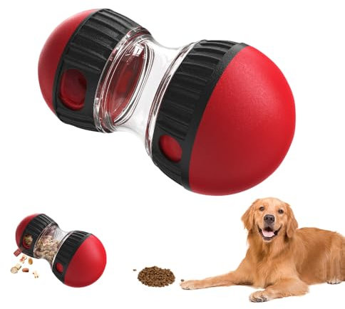 WDKXCN Futterball für Hunde, Unzerstörbares Rolling Feeder Hundespielzeug, Langlebig & Sicher Snackball Hund, Hundespielzeug Intelligenz für Hunde Zur Verbesserung Der Verdauung (Rot)