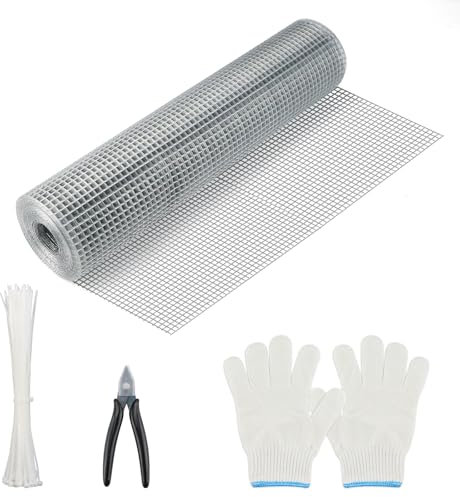 Homvvi Wire Mesh for Rodent Control 15.7 in x 19.6 ft, Rodent Proofing Wire Mesh Roll, Rustproof Metal Mesh Rat Mesh to Prevent Mouse Mice - 400mm x 6m Hardware Cloth in Galvanized Wire Mesh