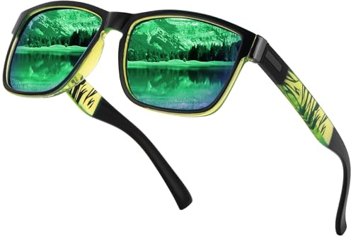 Farrobor Lunettes de Soleil Homme Polarisées Classique Lunette Soleil Carré pour Protection UV400 Homme Conduite Pêche