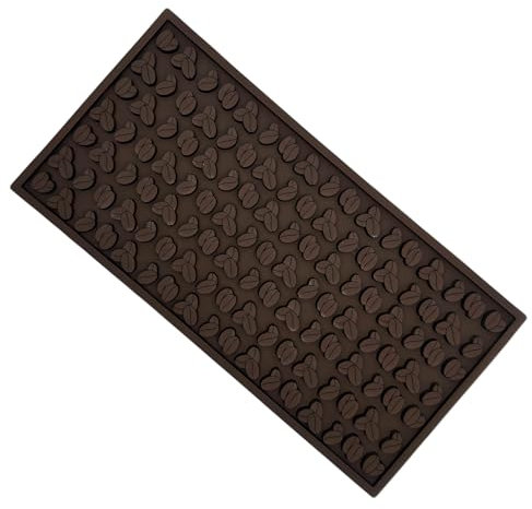 CiciIng Tappetino da bar, 30 x 15 cm, in PVC, scolapiatti con motivo a chicchi di caffè, tappetino per troppopieno, ad asciugatura rapida, per bar, cucina, caffetteria, ristoranti, banconi (colore