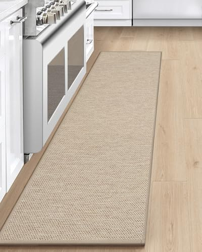 LEKEEPGO Alfombra Cocina 60x180cm, Alfombra Pasillo Larga, Beige