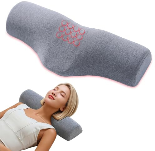 Tatqilo Neck Pillow for Neck Pain, Memory Foam Pillow with Massage Point Design for Neck Shoulder Pain Sleeping, Ergonomic Necks Support Pillow for Side/Back Sleepers (Light Gray)