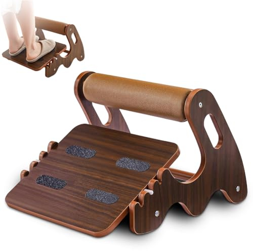 Poggiapiedi da scrivania in legno Penbinmall – poggiapiedi con 3 altezze regolabili, antiscivolo, ergonomico, per ufficio e casa