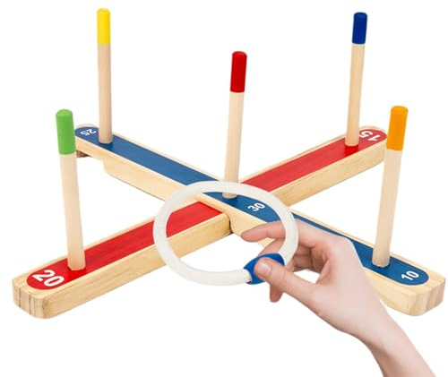 Ringkastningsspel Av Trä - Kastningsleksak, Kastspel, Ringkastningsleksak | Barnsport Utomhus- Och Inomhusleksaker, Roliga Ringar, Kastkomboset För Pojkar, Barn Från 3 År