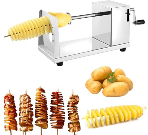 CEWROM Spiralschneider Kartoffelspirale, Manuelle Spiral Kartoffelschneider, Gemüse Twister, Maschine Obstschneider mit Rutschfester Griff,Schneidemaschine für Karotte Obst Gemüse Tornado Chips