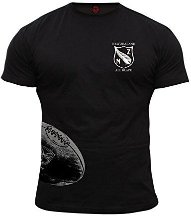 Dirty Ray Rugby New Zealand All Black Camiseta Hombre KRB3 (L)