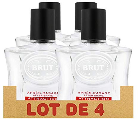 Brut Total attraktion efter rakning för män, elegant och träig parfym (set om 4 x 100 ml)