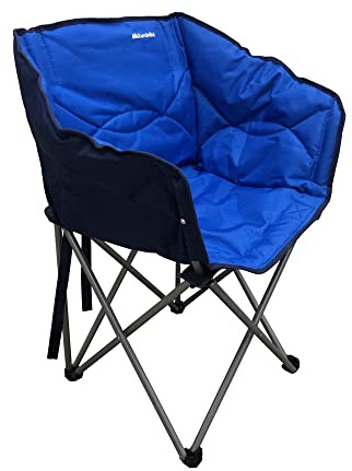 Eurohike Quilted Tub Chair for Adults & Kids, Folding, Lightweight, Portable, Compact, Water Resistant, Ideal for Camping, Festivals, Picnics, Beach & Outdoor Events, includes Carry Bag (Blue)