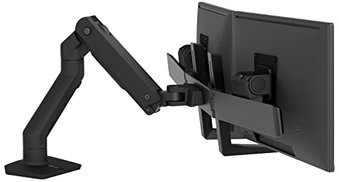Ergotron – HX Dual Monitor Arm, VESA Desk Mount – for 2 Monitors Up to 32 Inches, 5 to 17.5 lbs Each – Matte Black