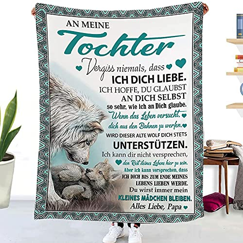 ACCZ Kuscheldecke Flauschige Personalisierte Decke Papa An Meine Tochter,Vater für Töchter Luftpost Positiv Ermutigen Decke,für Tv-Decken Sofadecke Geburtstag,Weihnachten