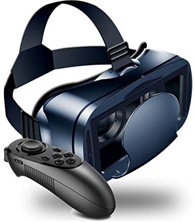 Pro 3D VR Auriculares Luz Azul Protección Ocular 3D VR Gafas de Realidad Virtual con Control Remoto para Teléfono Móvil