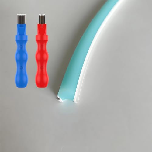 JARBIH Separated Neon Flexible LED Light Strip Cover, 16.4ft 8mm Wear Free DIY Bendable Silicone Diffuser Cover with 2 Pcs Neon Light Cutter, RGB Strip for Bar Car Outdoor Home DIY Decor(Ice Blue)