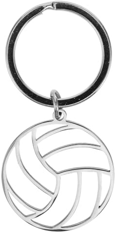 VALICLUD Edelstahl Volleyball Schlüsselanhänger 6X3Cm Sportlicher Taschenanhänger Für Volleyball Fans Geschenk Für Turniere Und Rucksäcke