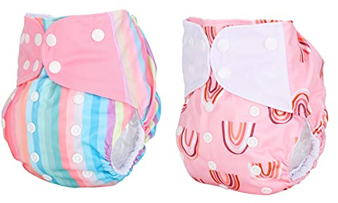 Pannolini di Stoffa per Neonati, 2 Pezzi Intimo Riutilizzabile per Vasino Pannolini per Neonati Pannolini Riutilizzabili Pantaloni da Allenamento Lavabili per Neonati