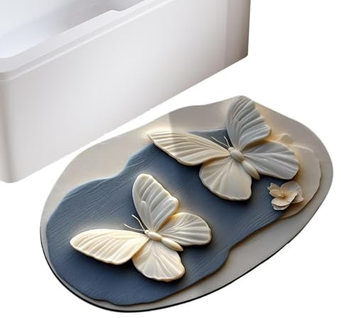 Acunny Tapis de cuisine papillon, tapis de papillon | Tapis absorbant - Motif réaliste 3D Fleurs de papillon Sporyat de printemps Tapis de décoration d'intérieur antidérapant pour l'intérieur